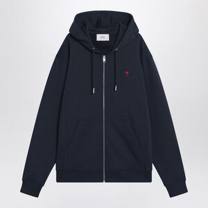 Ami Paris Men's Midnight Blue Ami De Coeur Zip-Up Sweatshirt